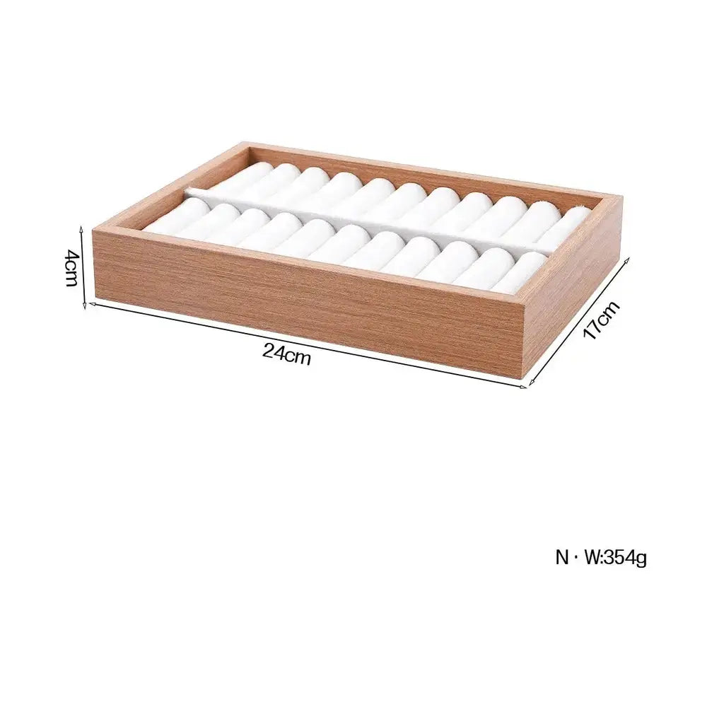Wooden Velvet Jewelry Tray Organizer | Stackable Drawer Insert – image 12