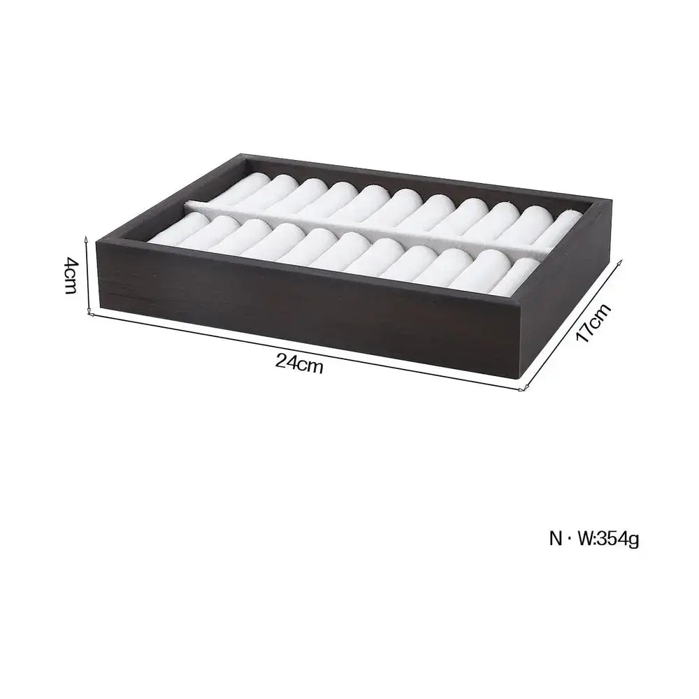 Wooden Velvet Jewelry Tray Organizer | Stackable Drawer Insert – image 13