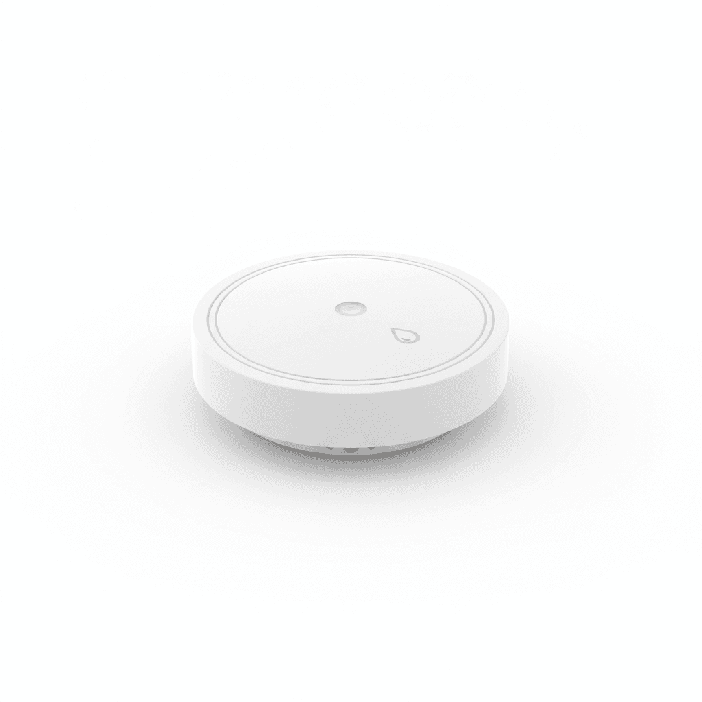 Frient zigbee water leak detector on white background